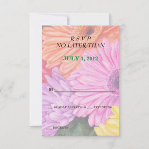 BRIGHT COLORED GERBERS CUSTOMIZABLE RSVP CARDS