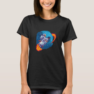 Bright Colored Graphic of Space Astronaut on a Roc T-Shirt