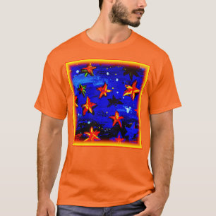 Bright Colored Orange Stars. Buy Now T-Shirt