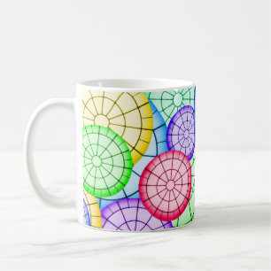 Bright Colorful Abstract Circles Pattern Coffee Mug