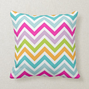 Bright & Colorful Chevron Pattern Throw Pillow