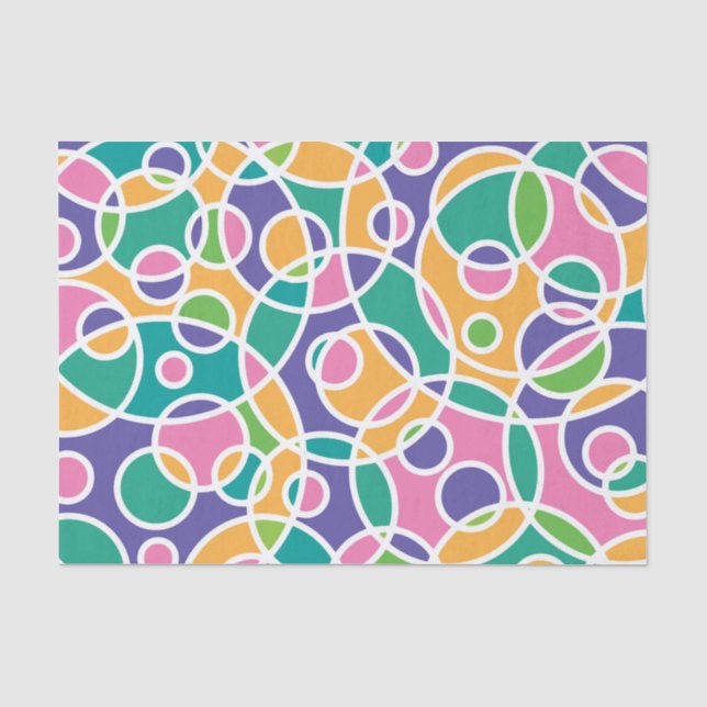 Bright Colorful Crazy Circles Pattern Tissue Paper (Front)