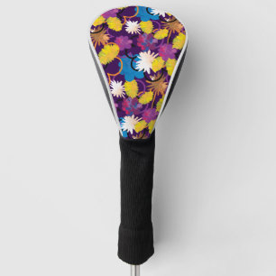 Bright Colorful Exotic Tropic Painted flowers. Golf Head Cover