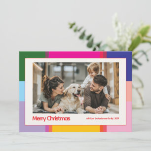 Bright Colorful Family Photo Christmas Holiday Card