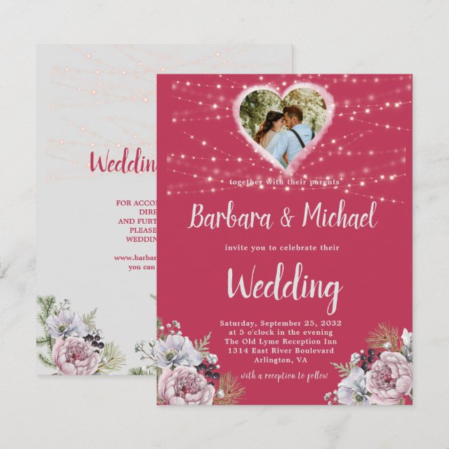 BRIGHT COLORFUL FLORAL INVITATION (Front/Back)