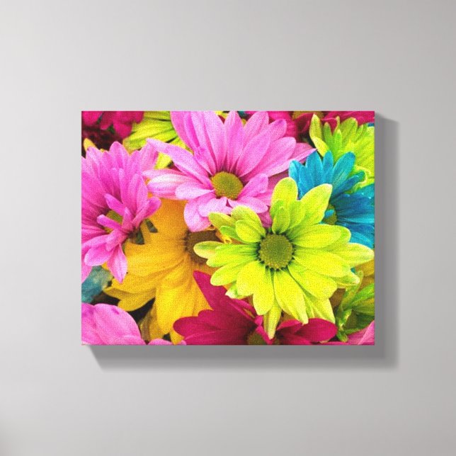 BRIGHT COLORFUL FLOWERS CANVAS PRINT (Front)