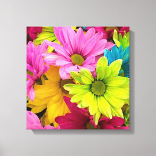 BRIGHT COLORFUL FLOWERS CANVAS PRINT