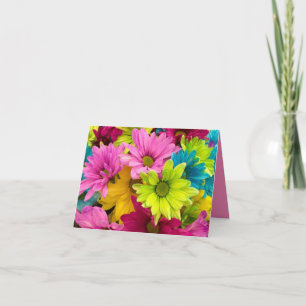 BRIGHT COLORFUL FLOWERS NOTE CARD