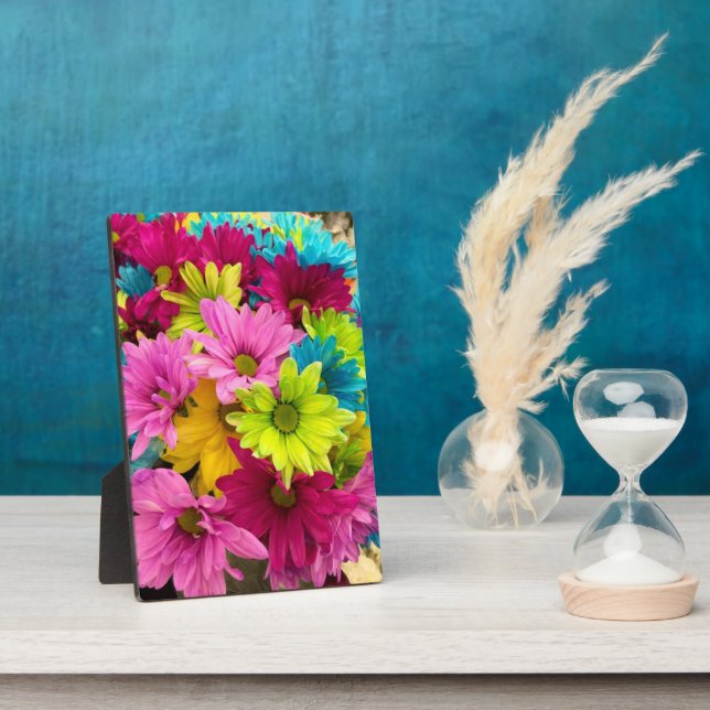 BRIGHT COLORFUL FLOWERS PLAQUE (Side)