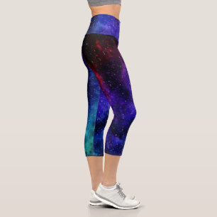 Bright Colorful Galaxy Capri Leggings