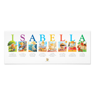 Bright & Colorful "Isabella" Name Print