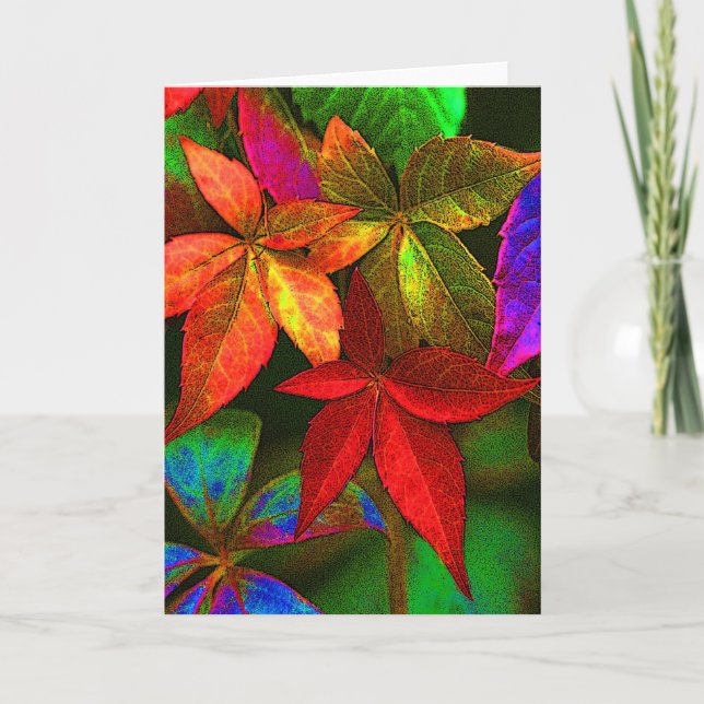 Bright colorful leaves card (Front)