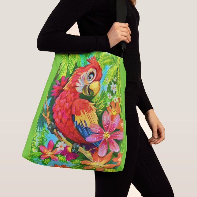 bright colorful parrot crossbody bag (Close Up)