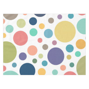 Bright Colorful Polka Dots Tablecloth