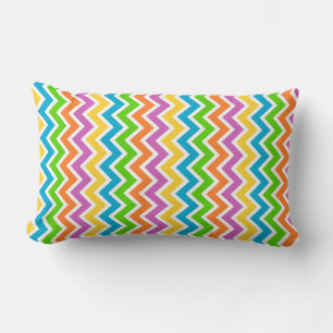 Bright Colorful Rainbow Chevron Pattern Lumbar Cushion