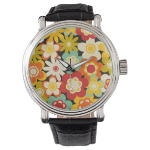 Bright Colorful Retro Cute Floral Pattern Watch