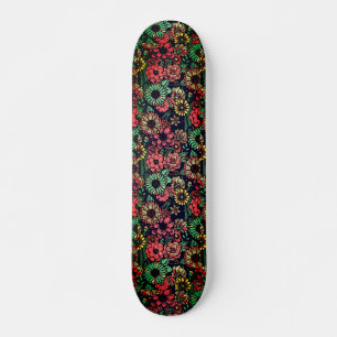 Bright Colorful Retro Floral Girly Trendy Skateboard