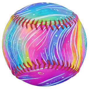 Bright Colorful Swirly Pattern Softball