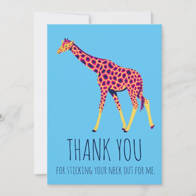 Bright colors giraffe thank you card (Front)