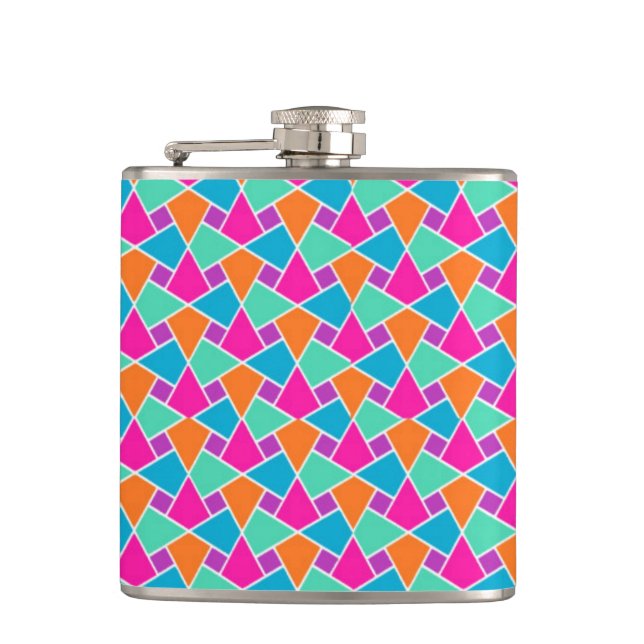 Bright Colors Islamic Pattern Hip Flask (Front)