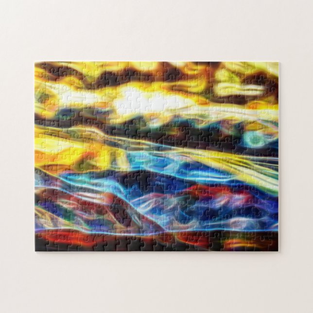 Bright Colors Smoke Fire Swirl Creative  Jigsaw Puzzle (Horizontal)