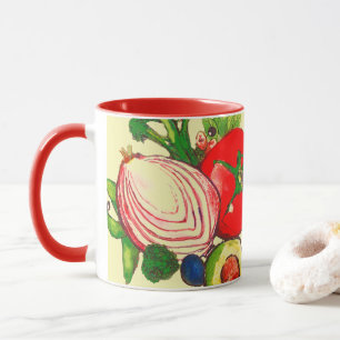 Bright Colors Vegetables Art  Mug