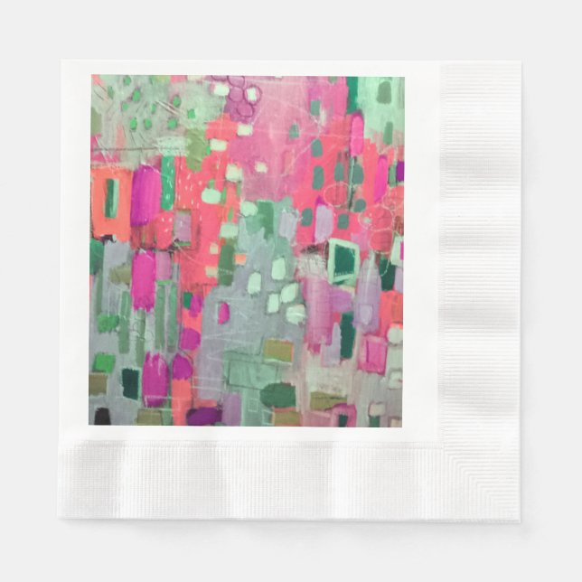 Bright Colour Abstract Design Paper Napkins (Front)