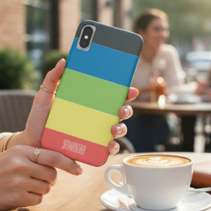 Bright Colour Block Name iPhone X Case