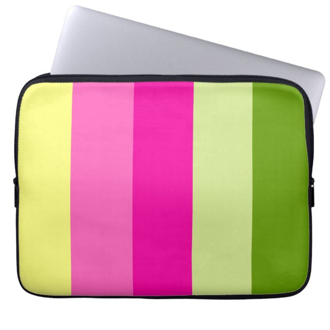 Bright Colour Block Striped Laptop Case (Front)