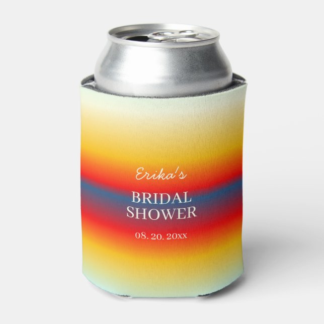 Bright Colour Bridal Shower Wedding Can Cooler (Can Front)