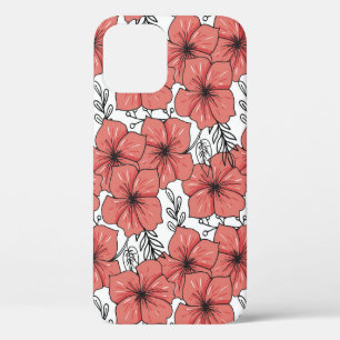 Bright Colour Floral Sketch, Seamless. iPhone 12 Case