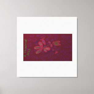 Bright Colour Floral Stretched Canvas Print