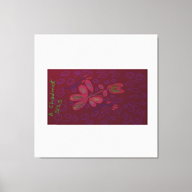 Bright Colour Floral Stretched Canvas Print (Front)