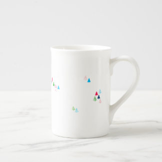 Bright Colour Minimal Watercolor Winter Woodland Bone China Mug