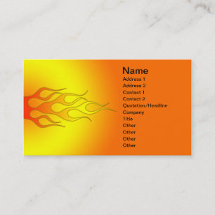bright colour racing flames business card
