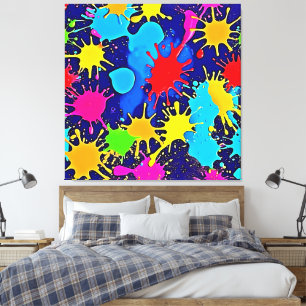 Bright Colour Splatter Canvas Print