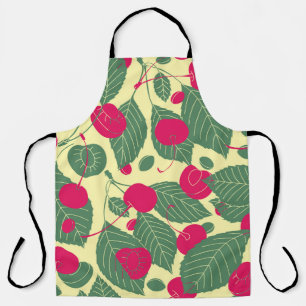 Bright colour summer pattern with cherries. Illust Apron