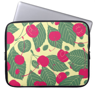 Bright colour summer pattern with cherries. Illust Laptop Sleeve