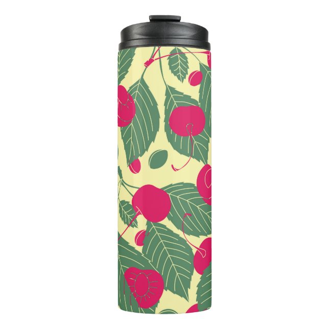 Bright colour summer pattern with cherries. Illust Thermal Tumbler (Front)