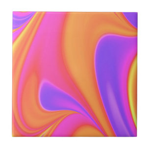 Bright Colour Swirl Tile