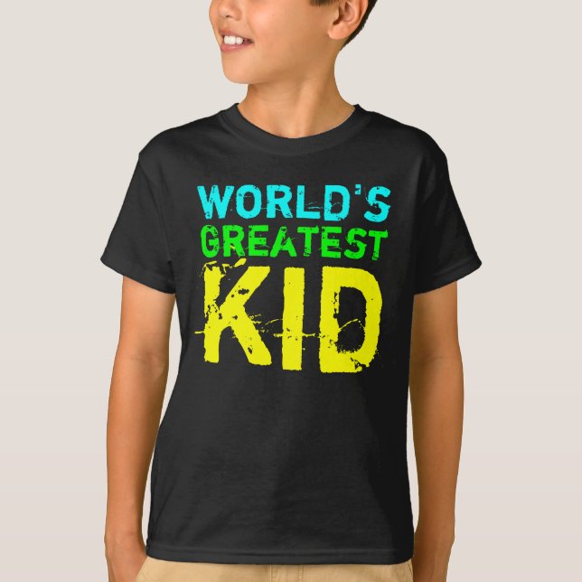 Bright Colour World's Greatest Kid T-Shirt (Front)