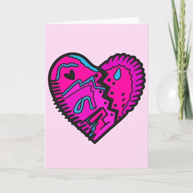 Bright Coloured 80's Themed Greeting  Card (Front)