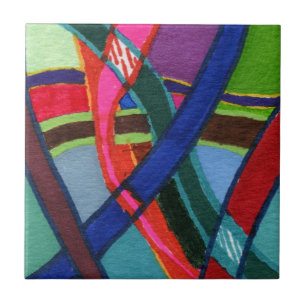 Bright coloured abstract with roads of colour tile