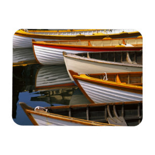 Bright coloured boats at the Wooden Boat Centre Magnet