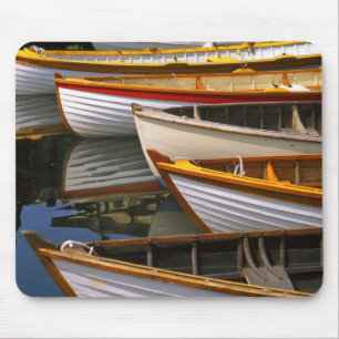 Bright coloured boats at the Wooden Boat Centre Mouse Mat