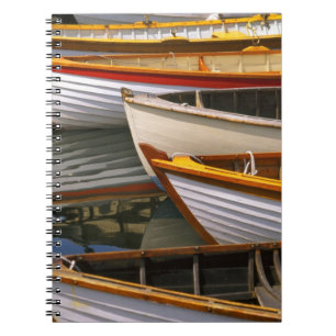 Bright coloured boats at the Wooden Boat Centre Notebook