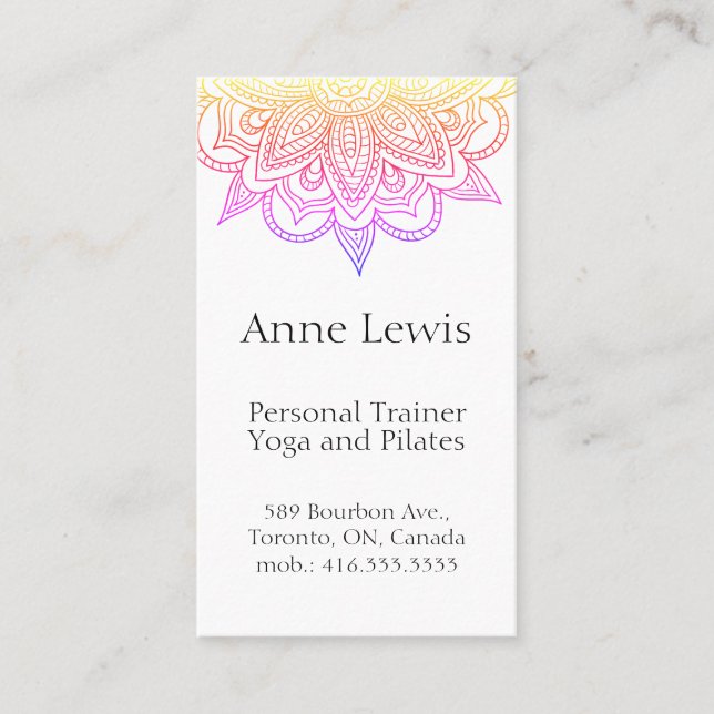 Bright Coloured Business Card, easy customisable Business Card (Front)