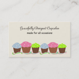 Bright Coloured Cupcakes Business Card
