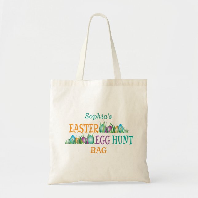 Bright Coloured Easter Eggs | Egg Hunt Tote Bag (Front)
