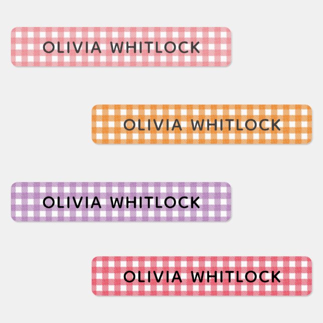 Bright Coloured Gingham Plaid Primary School (Group)